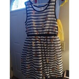 Size Large Girls' Barbie Character Dress - White/Black